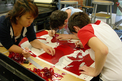 image of work in the studio